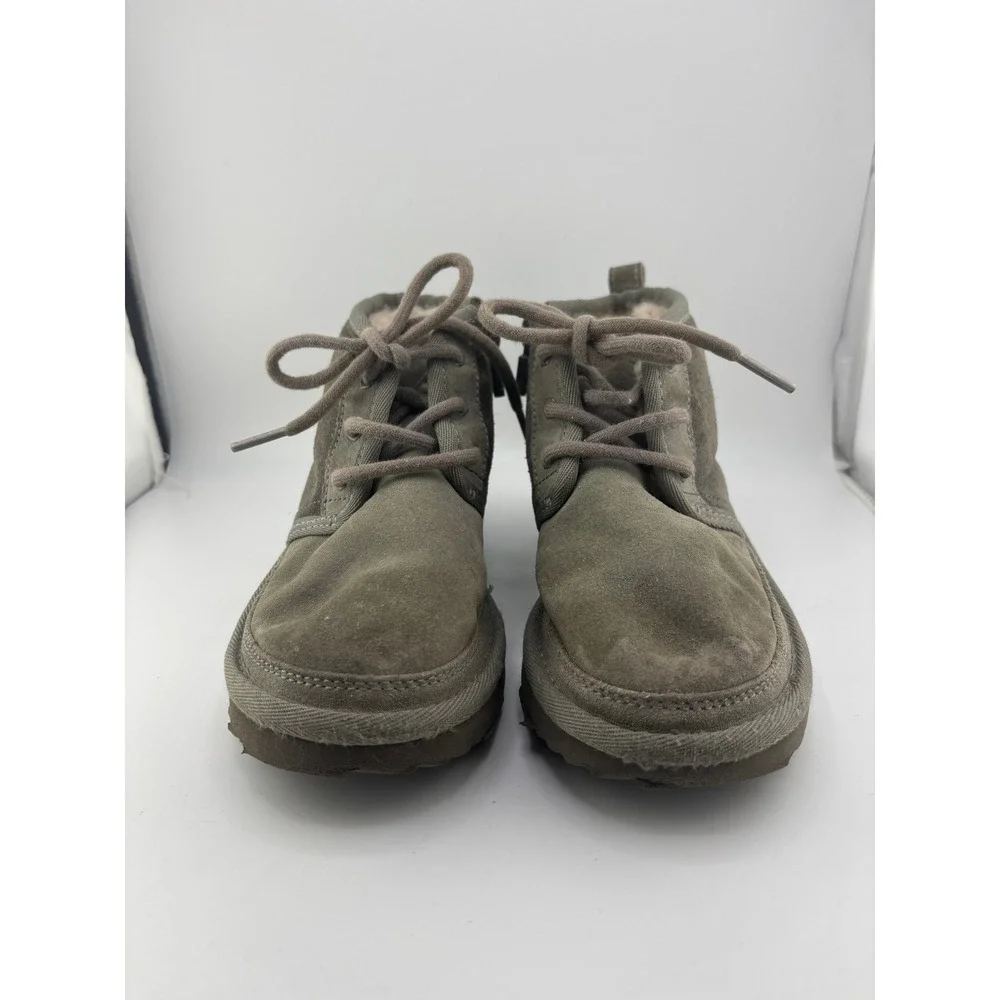 UGG Kids Neumel II Grey Suede Lace Up Zip Chukka Boots Size 11 1017320K